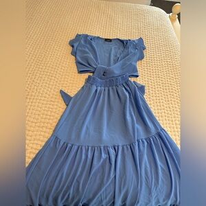 VICI Sunburst Ruffle Matching Set in Blue S/XS